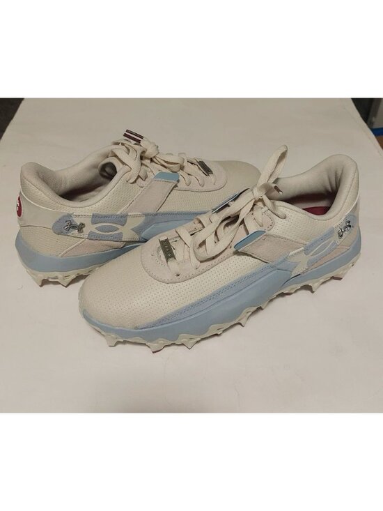 Under Armour Mens Size 10.5 UA Harper 10 Pro TPU Baseball Cleats Stone Blue Calm main image 5